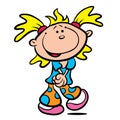 Cute Little Girl Cartoon Illus...
