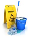 D cleaning equipment white background image Stock Photos