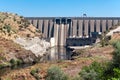Dam on river Tajo, reservoir Jose Maria de Oriol, Alcantara, Spa
