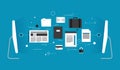Data Transfer Flat Illustration