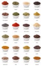 Different Spices On White Bac...