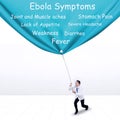 Doctor pulling Ebola symptoms banner