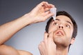 Dripping Eye With Eye Drops.