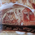 Early christian frescoe, Catacomb of the Via Latina, Rome, Italy