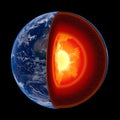 Earth core structure to scale - isolated