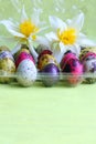 Easter card : eggs with flowers - Stock images