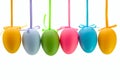 Easter Eggs Hanging On Ribbons...