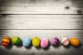 Easter Eggs On Wooden Background