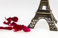 Eiffel tower with red rose