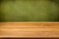 Empty Wooden Table Over Grunge...