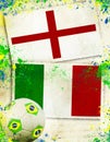 England vs Italy soccer ball concept