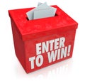 Enter to Win Red Raffle Lottery Box Entry Forms Tickets
