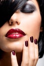 Face Of A Woman With Beautiful...