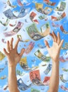 Falling Money Australian Hands...