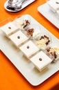 Fancy desserts delicious coffee pana cota and chocolate mousse Royalty Free Stock Images