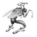Fantasy monster sketchy drawing of a concept art Stock Photography