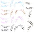 Feathers vector set of this is file of eps format Stock Images