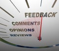 Feedback Speedometer Measuring Comments Opinions Reviews