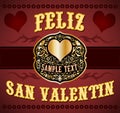 Feliz San Valentin - Happy Valentines spanish text