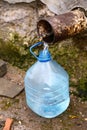 Filling Bottle By Spring Water