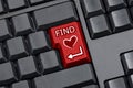 Finding Love Key Empty Computer Keyboard