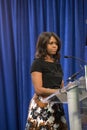 First lady Michelle Obama delivers a speech