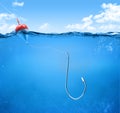 Fishing hook underwater