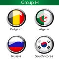 Flags - football Brazil, group H - Belgium, Algeria, Russia, South Korea