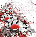 Floral Grunge Vector Bloody Ba...