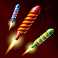 Flying fireworks rocket