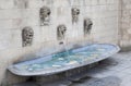 Fountain near Notre Dame cathedral in Luxembourg