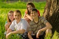 Four Happy Teenagers In The Na...