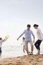 Four Young People Playing Socc...