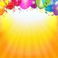 Frame With Colorful Balloons A...