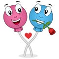 Funny Lollipop In Love Cartoon...