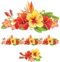 Garland of tropical flowers