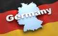 Germany map and flag