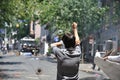 Gezi park protests in istanbul turkey june turkish protestors clash police under excessive use of violence and tear gas a Stock Photo