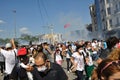Gezi park protests in istanbul turkey june turkish protestors clash police under excessive use of violence and tear gas a Stock Images