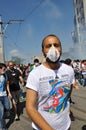 Gezi park protests in istanbul turkey june turkish protestors clash police under excessive use of violence and tear gas a Stock Image