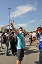 Gezi park protests in istanbul turkey june turkish protestors clash police under excessive use of violence and tear gas a Stock Photography