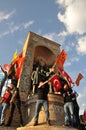 Gezi park protests in istanbul turkey june turkish protestors clash police under excessive use of violence and tear gas a Royalty Free Stock Images