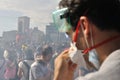 Gezi park protests in istanbul turkey june turkish protestors clash police under excessive use of violence and tear gas a Stock Photos