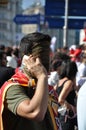 Gezi park protests in istanbul turkey june turkish protestors clash police under excessive use of violence and tear gas a Stock Photos