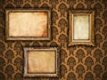 Gilded Vintage Frames On Damas...