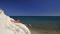 Girl in bikini sunbathing Royalty Free Stock Photos
