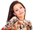 Girl With Body Art.