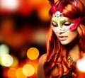 Girl In A Carnival Mask