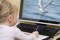 Girl Draw From Computer Screen