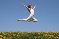 Girl Flying In A Jump